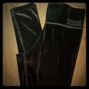 PINK Black Velvet Leggings